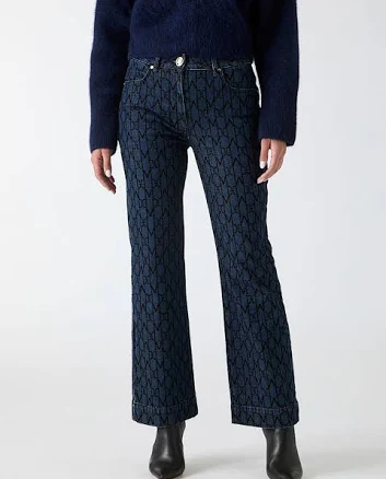 GUESS Bea Monogram Print Denim Pant