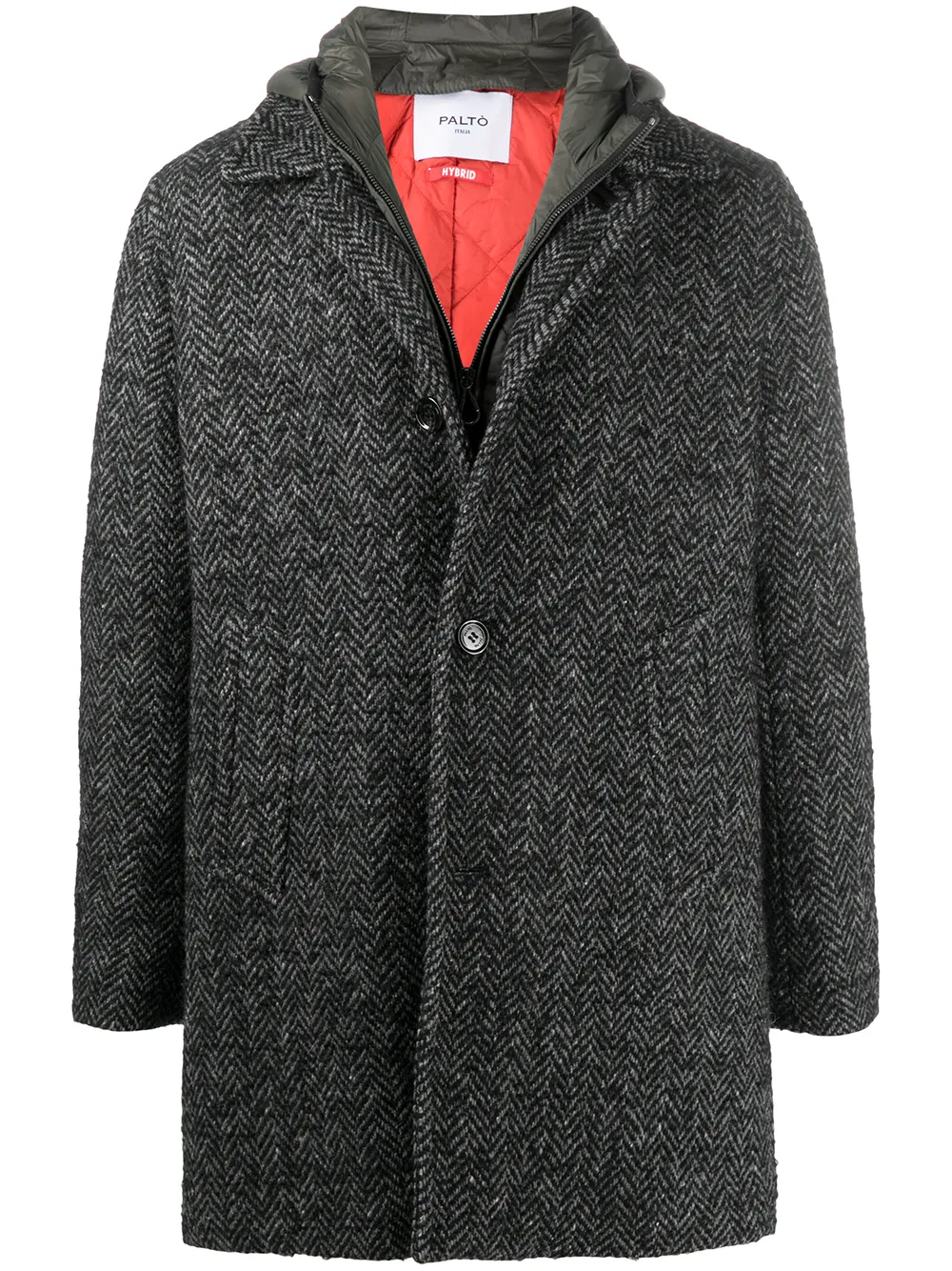 Herringbone-weave Coat