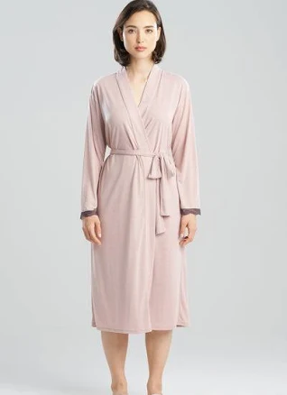 Natori Women's Dahlia Knit Jersey Lace Robe