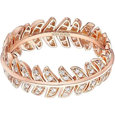 Boucheron Womens Rose Gold Plume de Paon Ring