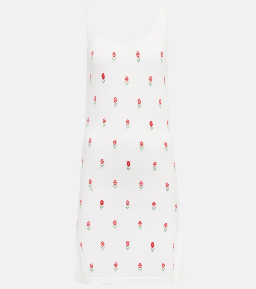 Intarsia Floral Minidress