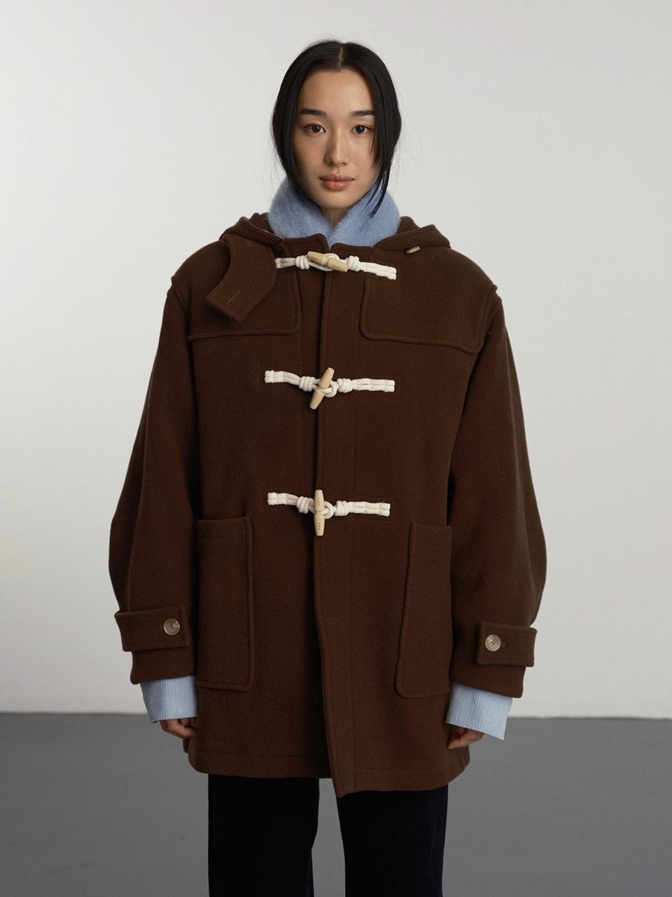 Half Length Wool Blend Coat [Grey]
