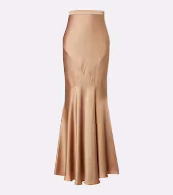 High-rise Silk-satin Skirt