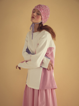 Color Block Oversize Pullover White