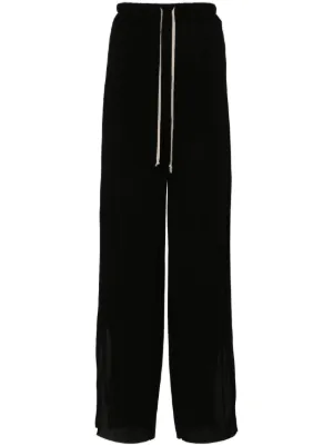 Zip-detail Straight-leg Trousers