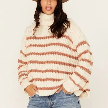 Sadie & Sage Women's Striped Turtleneck Sweater