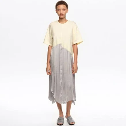 BIMBA Y LOLA Asymmetric Two-Material Dress