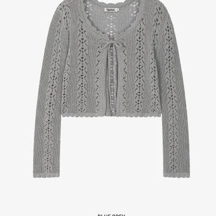 GROVE - KIKO SKASHI LS CARDIGAN_BLUE GREY