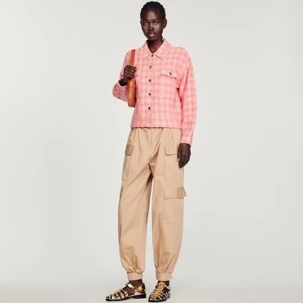 Sandro Women's Balthazar Houndstooth Tweed Jacket