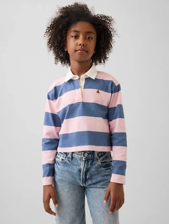 Gap Girls Oversized Rugby Stripe Polo Shirt