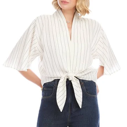 Karen Kane Women's Flare Sleeve Tie-Front Top