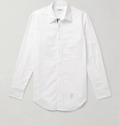 Thom Browne Slim-Fit Button-Down Collar Logo-Appliquéd Cotton Oxford Shirt - Men - White Casual Shirts - M