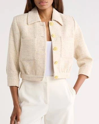 L'AGENCE Women's Jia Tweed Crop Jacket