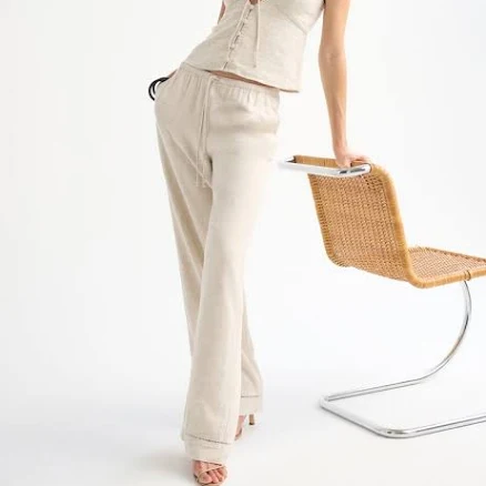 Abercrombie & Fitch Women's Linen-Blend Pull-On Pants