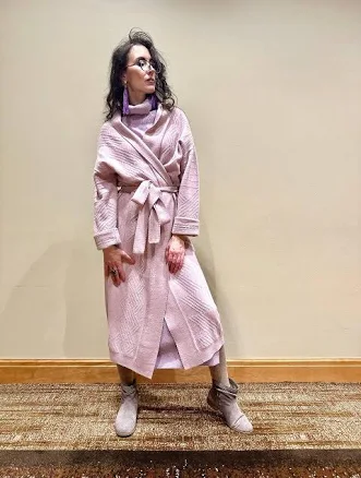 Women's Cashmere Belted Knit Cardigan
