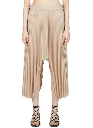 Rokh Arch Asymmetric Pleated Midi Skirt - FR40