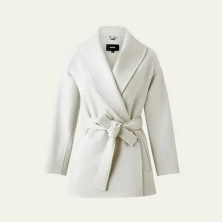 Mackage Jackets & Coats | Mackage Tyra Cream Wool Belted Wrap Jacket Size Extra Large | Color: Cream | Size: Xl | Kristenl4's Closet
