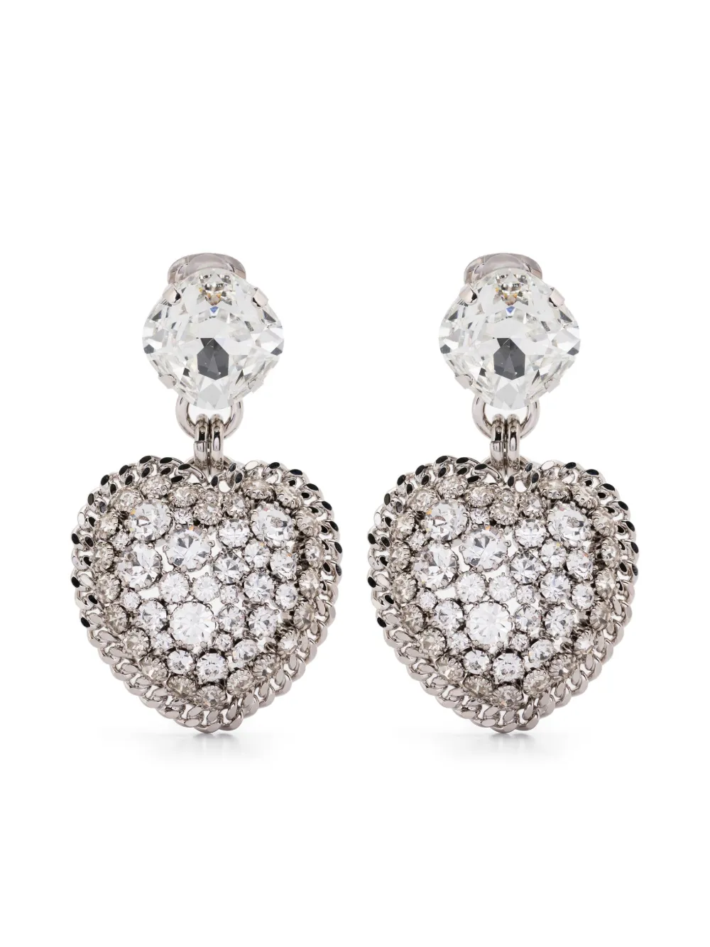 Crystal Heart Drop Earrings