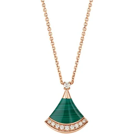 Bvlgari Women's Divas' Dream 18K Rose Gold Diamond and Malachite Necklace