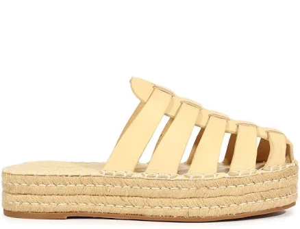 Schutz Women's Valerie Flatform Leather & Raffia Mules