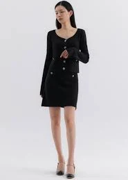 GRACE U Annie Tweed Knit SkirtGRACE U Annie Tweed Knit Skirt