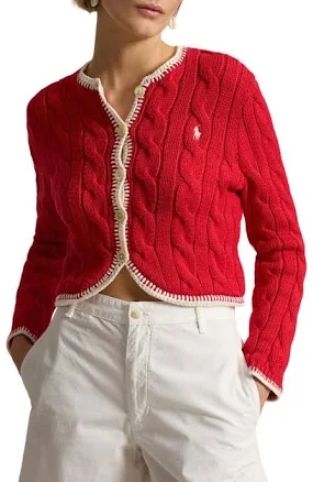 Polo Ralph Lauren Women's Cable-Knit Cropped Cardigan