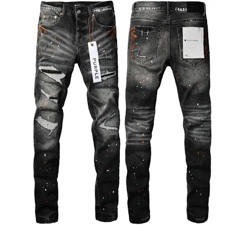 Purple Brand Men's Personality Fashion Splash-ink Jeans