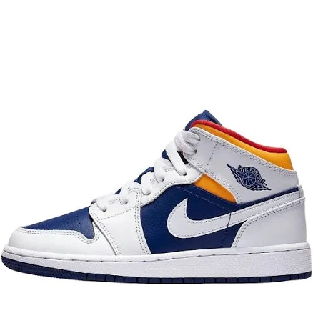 Jordan 1 Mid Women Sneakers - White/laser Orange/deep Royal Blue