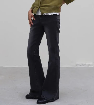 MILLIONCOR Formy Black Span Bootcut Denim Pants