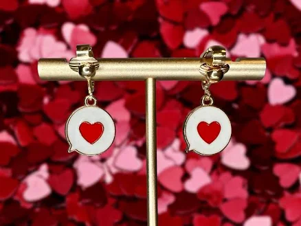 Hypoallergenic Heart Message Clip-On Earrings