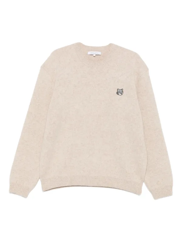 Fox Patch Round Neck Jumper