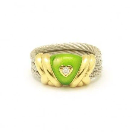 FRED Force 10" Yellow Gold and Steel Diamond Ring