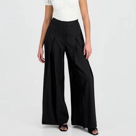 BarIII Women's Pleated Wide-Leg Pants