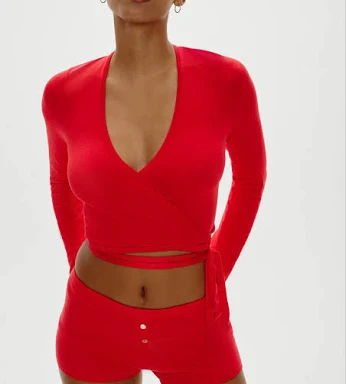 Frankies Bikinis Whisper Long Sleeve Wrap Top