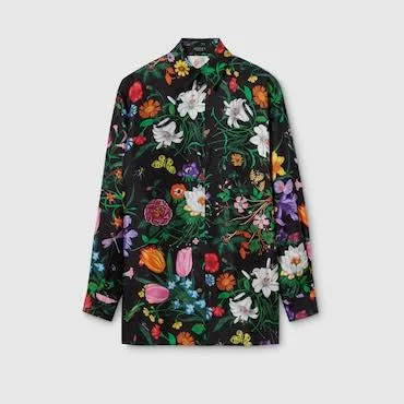 Gucci Silk Twill Printed Shirt