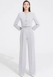 Crepe High Waist Pleats Pants