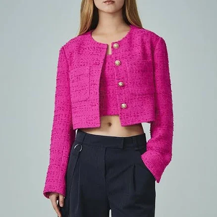 LINE STUDIO Cropped Tweed Jacket