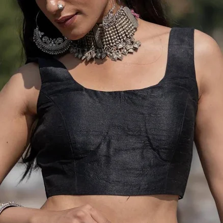 Silk Sleeveless Padded Blouse