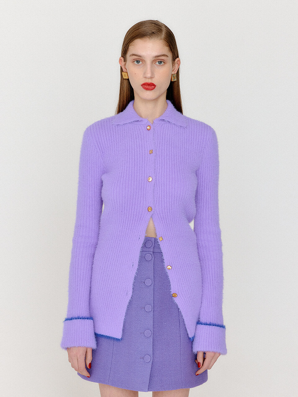 Viola Slim Fit Collared Knit Cardigan