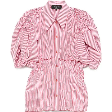 Rochas Women's Puffed-Sleeve Striped Shirt