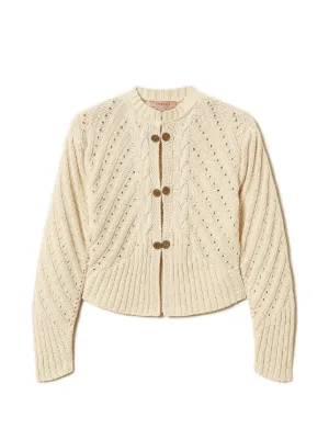 Cable-knit Button-up Cardigan