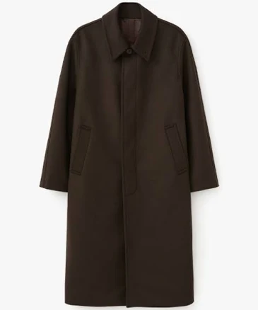 LEMARD Hidden Button Wool Balmacaan Coat