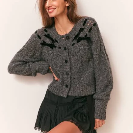 LoveShackFancy Women's Clementian Alpaca-Blend Cardigan