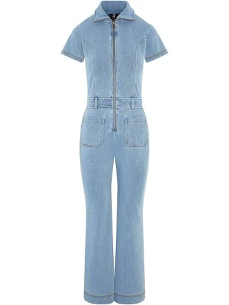 Onepiece Fit and Flared Denim Jumpsuit