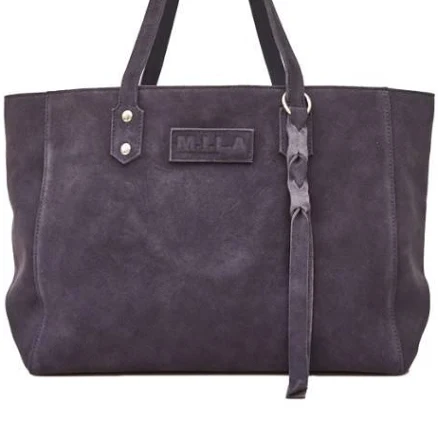 M.i.l.a. Mila Women's Mila Luxury Suede Medium Tote Bag Charcoal Gray