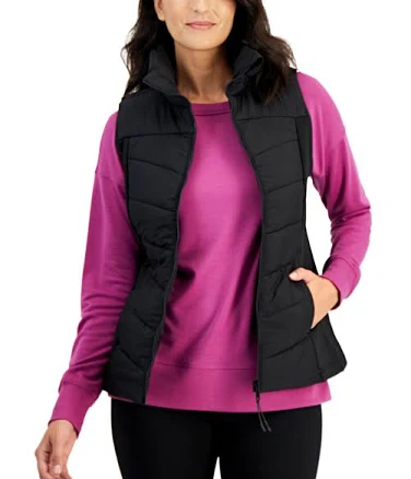 Women's Sleeveless Zip-Front Puffer Vest