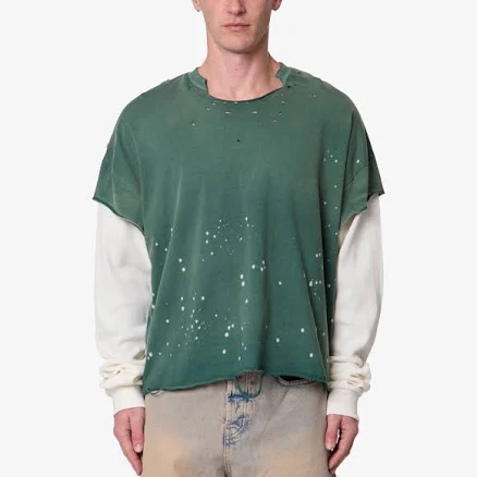Layered Distressed Painted Tee