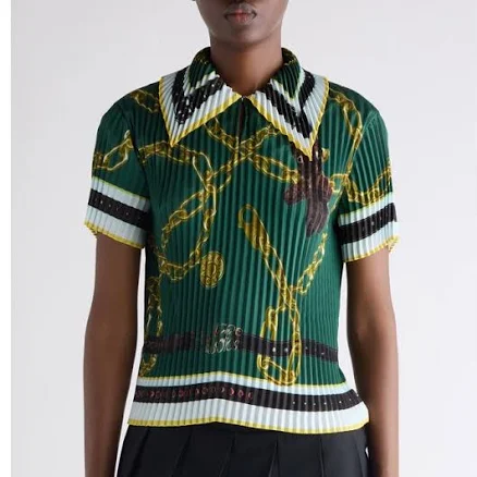 Acne Studios Pleated Chain Print Blouse