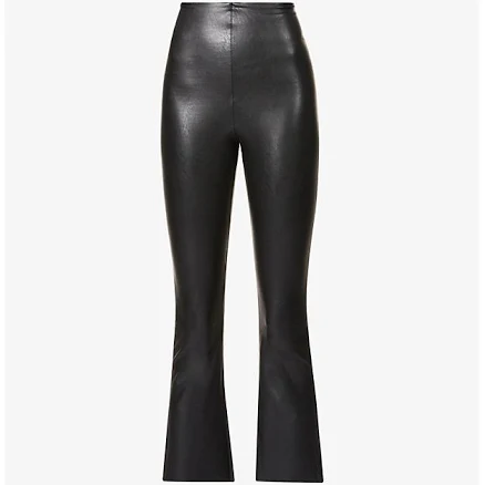Commando Women's Faux Leather Cropped Flare Leggings
