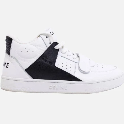 (Women) CELINE CT-02 Mid 'Distressed Leather White Black' 343193338C.01OK US 8.5W